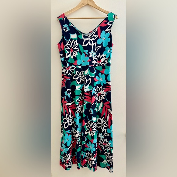 Talbots Floral Maxi Dress in Blue, Pink, and White - Picture 1 of 8